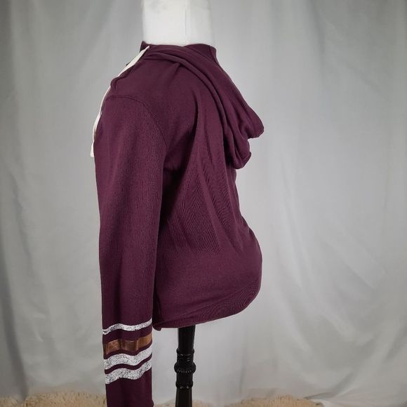 SO hoodie sweater lightweight sweatshirt long sleeve womens M zip thumb hole - Picture 10 of 13